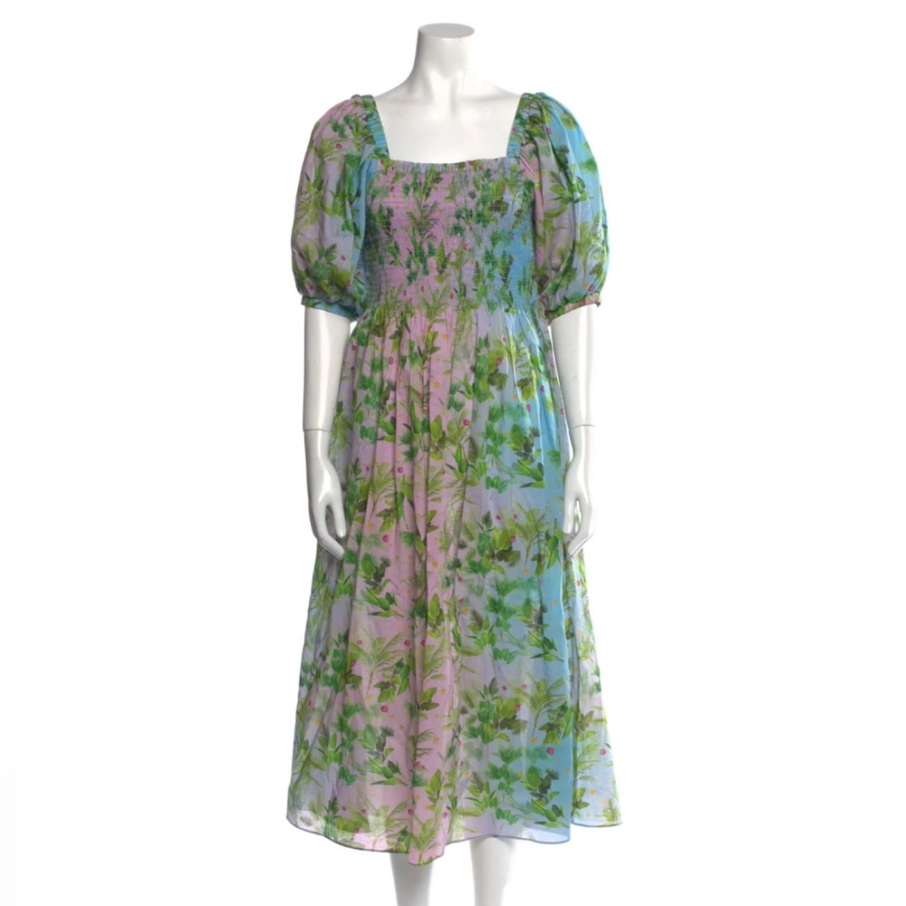 Cynthia Rowley Pastel Pink & Blue Floral Midi Dress